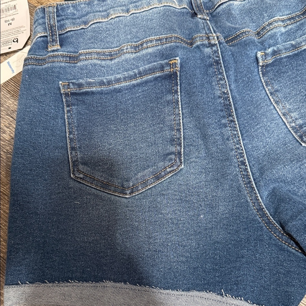 Denim Blue Women's maternity Shorts - Picture 7 of 9